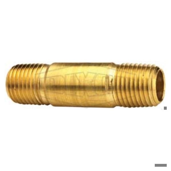 Dixon Long Pipe Nipple, 3/8-18 Nominal, 3-1/2 in L, Brass, MNPT End Style, Import 1660635C - main